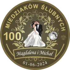 100 MIEDZIAKÓW ŚLUBNYCH - MOSIĄDZ PATYNOWANY - WZÓR NR 3 -> 10 SZTUK