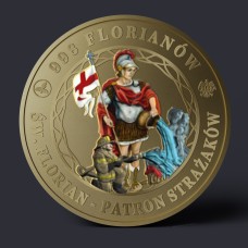 MIEDZIAK STRAŻAKA RZECZYPOSPOLITEJ POLSKIEJ - PATYNOWANY - REWERS KOLOR