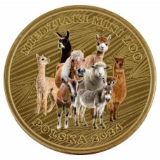 20 MIEDZIAKÓW MINI ZOO – KOMPLET - 8 MONET - AWERS + REWERS - KOLOR - 2024